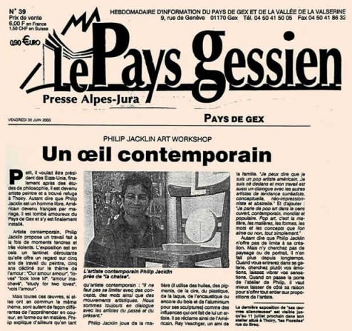 Article de presse paru le 30 juin 2000 dans le Pays Gessien