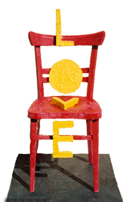 Chaise - Encaustique sur bois - 186 x 62 x 70 cm